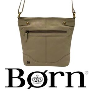 ❤️Born Izabel Cream Leather Crossbody with Adjustable Strap❤️